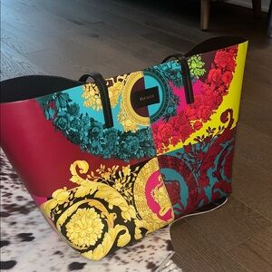 Versace Colorful Floral Tote Bag